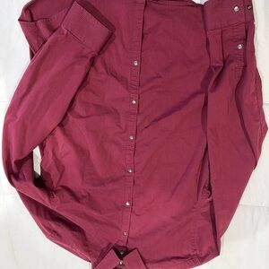 Men's Burgundy Button-Up Shirt